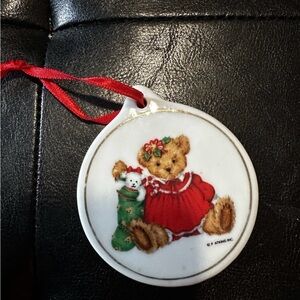 Vintage F. Atkins Teddy Bear Christmas Ornament 1980’s